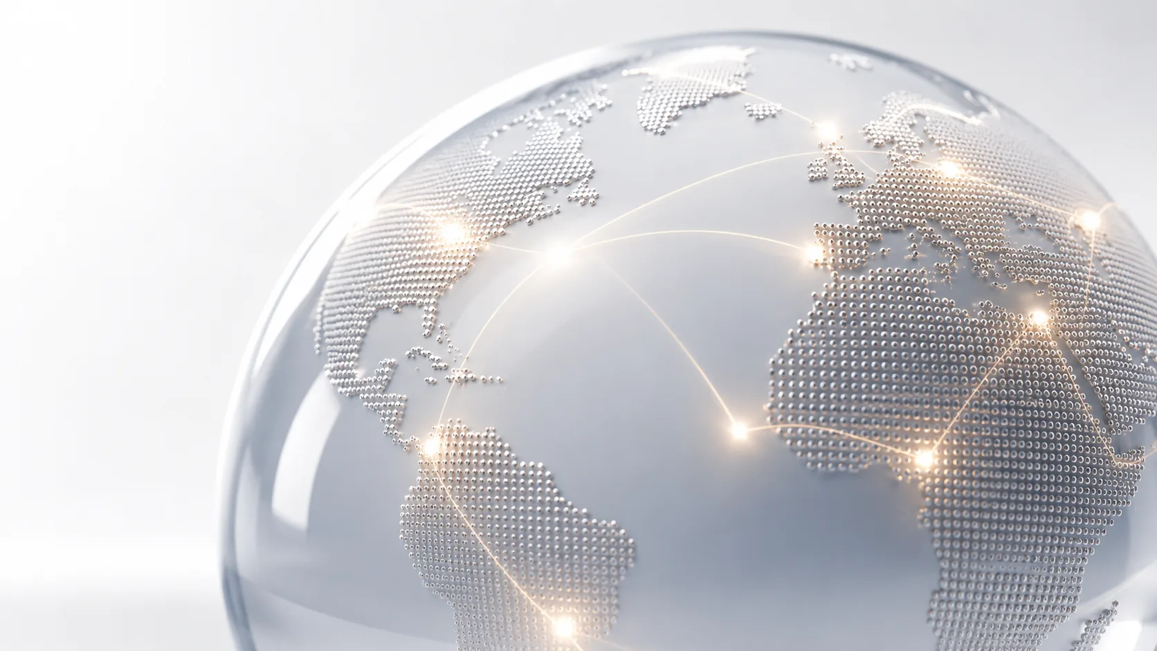 Soft world map with language connection lights